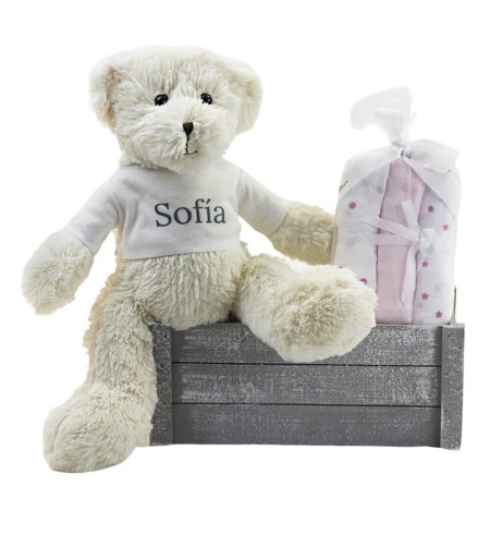 Kit Muselina Bebé y Osito de Peluche