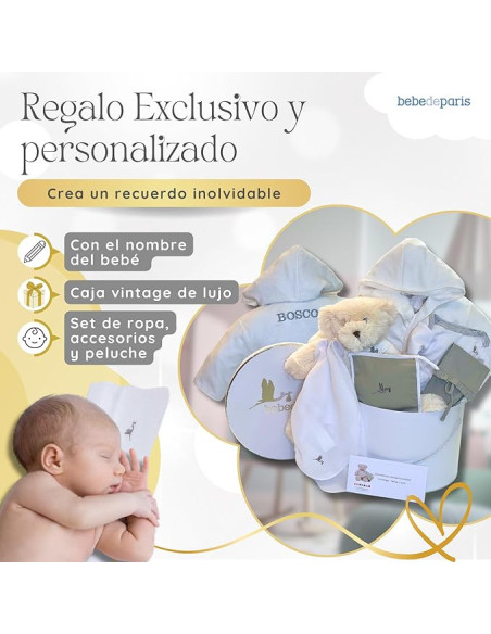 Panier Cadeau de Naissance Mon peignoir brodé pour nouveau né