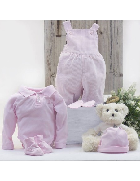 Conjunto Bebé Peto y Polo con Osito de peluche